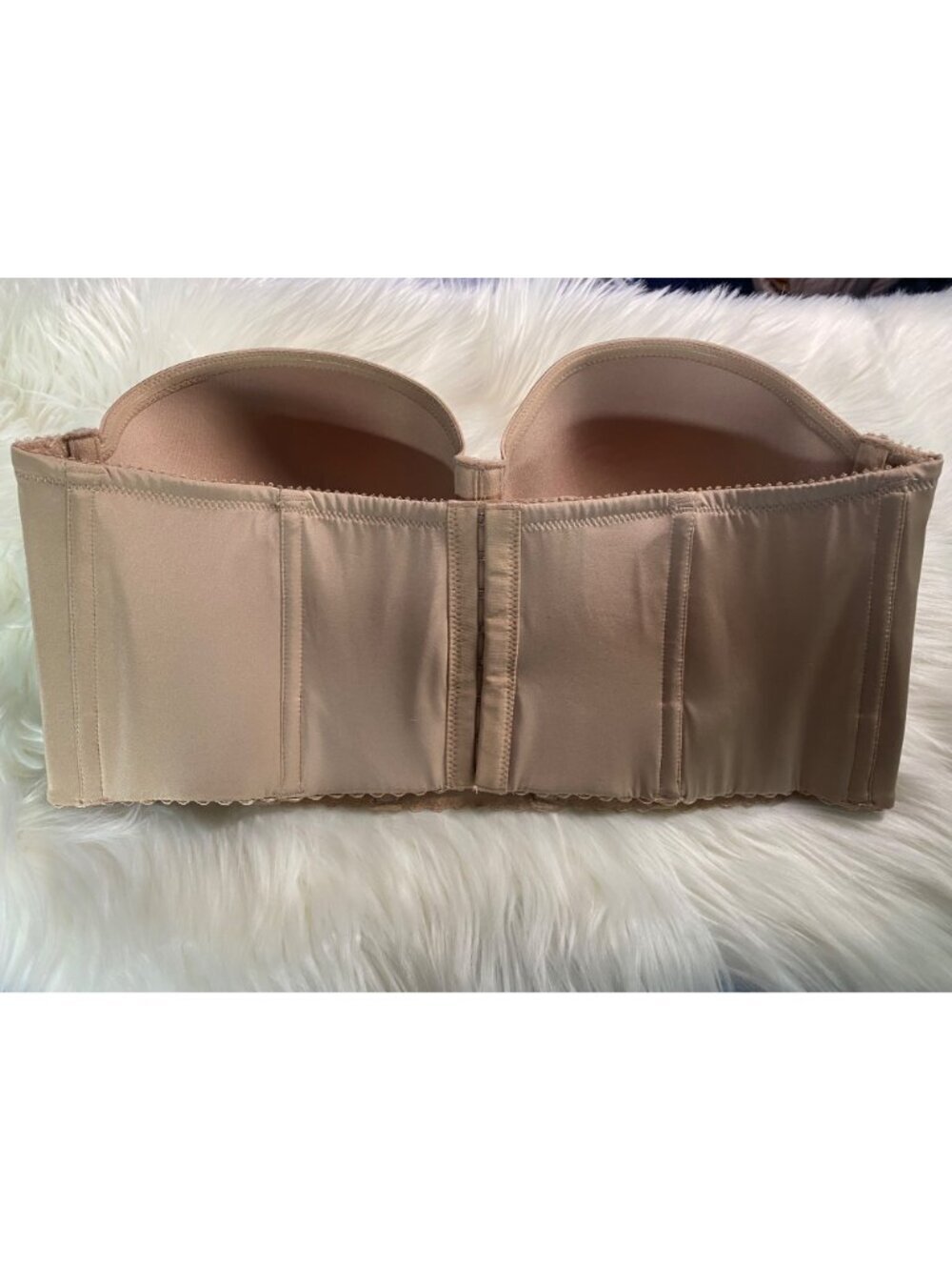NEW Parfait Longline Strapless Bra European Nude Size 40E Lace Detail P50116 - Picture 4 of 9